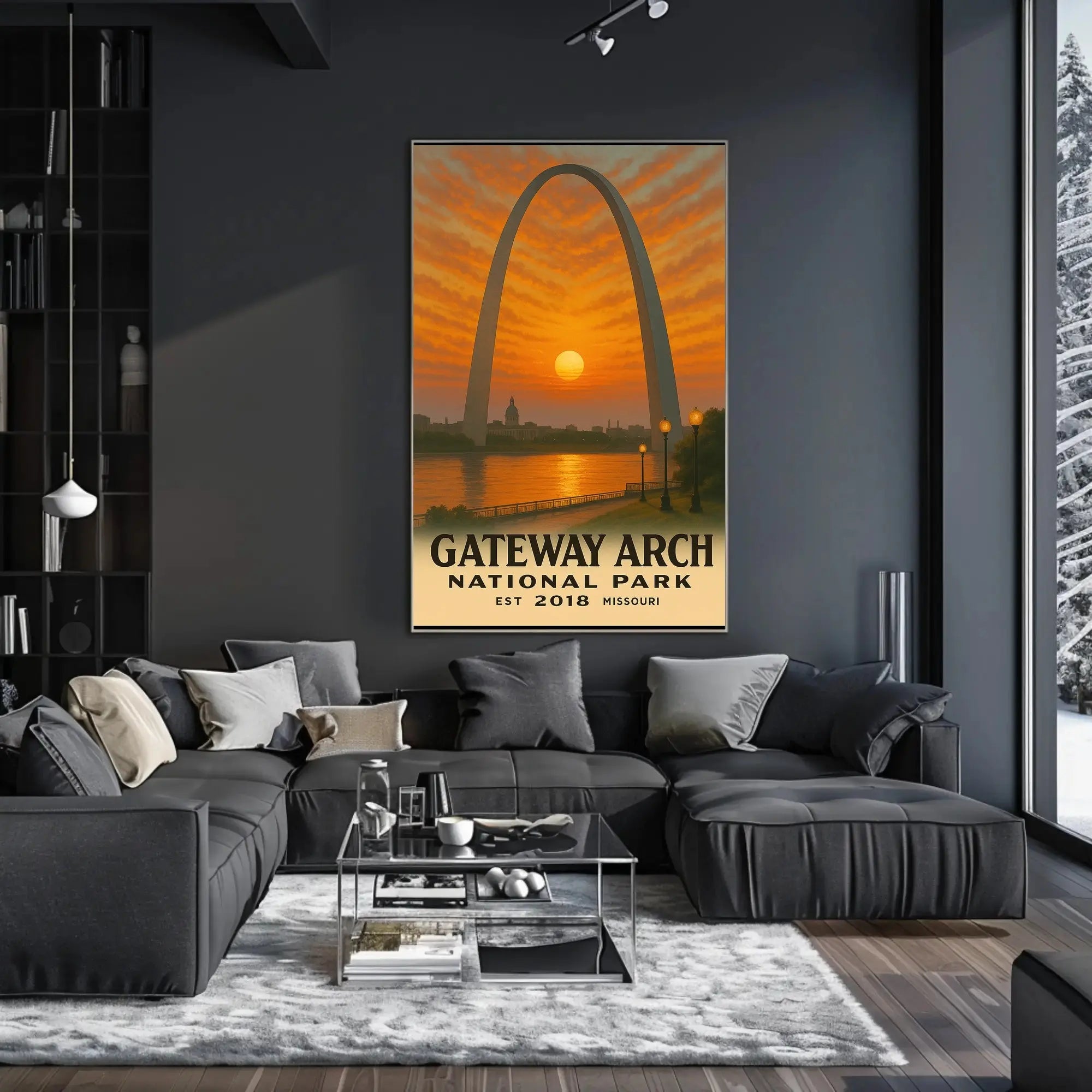 Gateway Arch Missouri Sunset National Park Poster PosterGoat