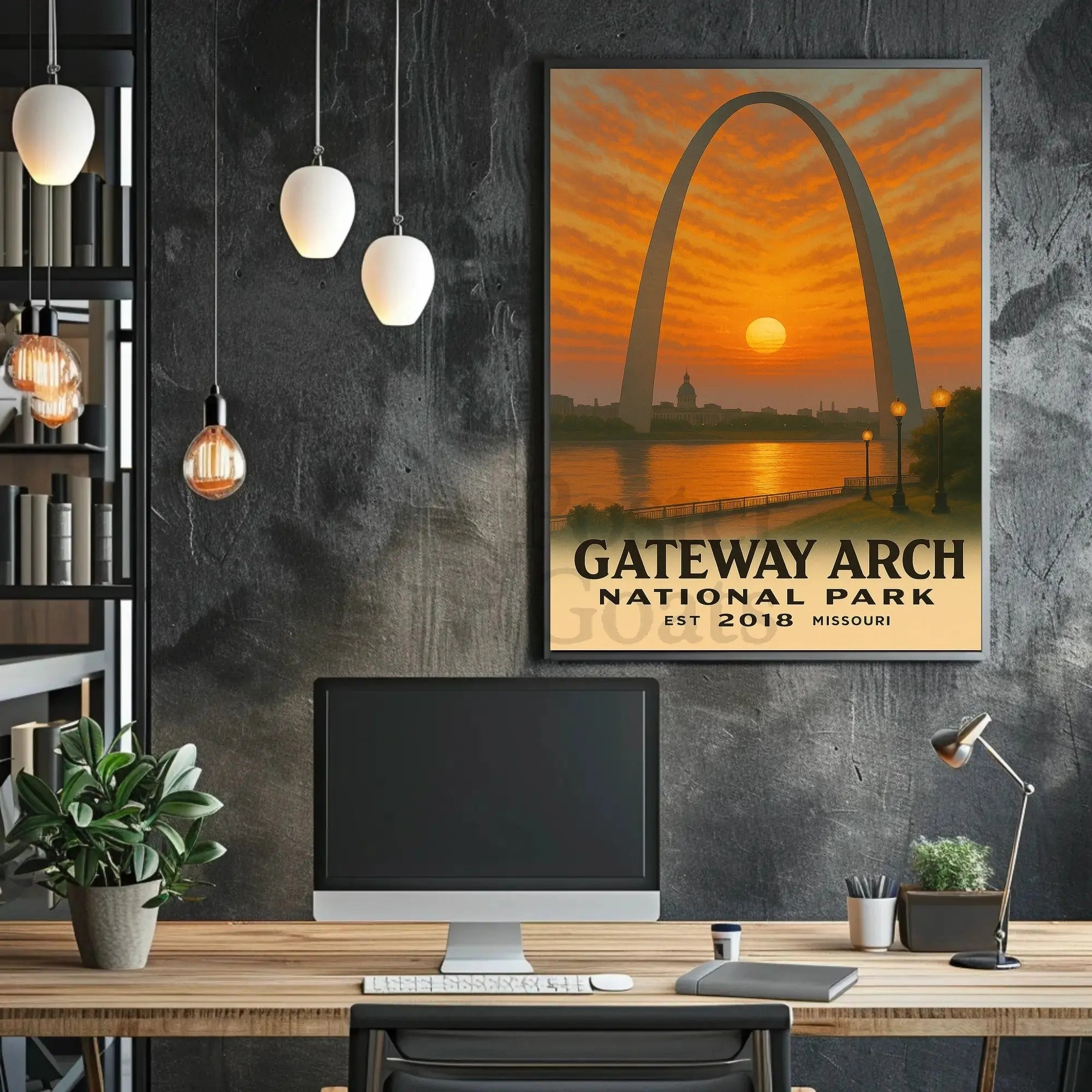 Gateway Arch Missouri Sunset National Park Poster PosterGoat