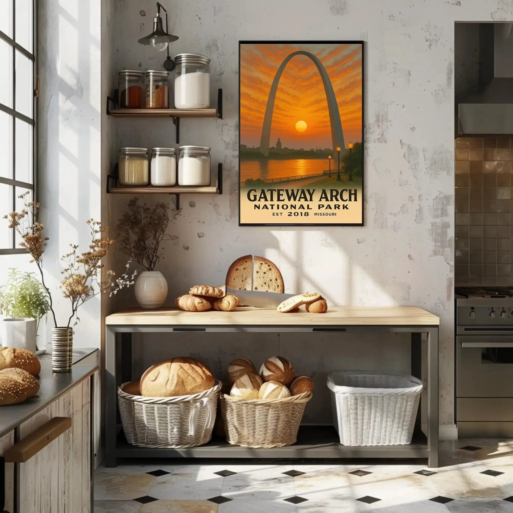 Gateway Arch Missouri Sunset National Park Poster PosterGoat