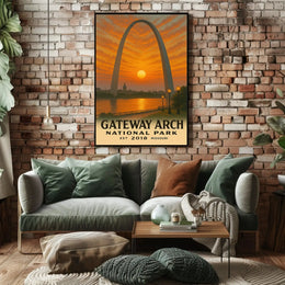 Gateway Arch Missouri Sunset National Park Poster PosterGoat