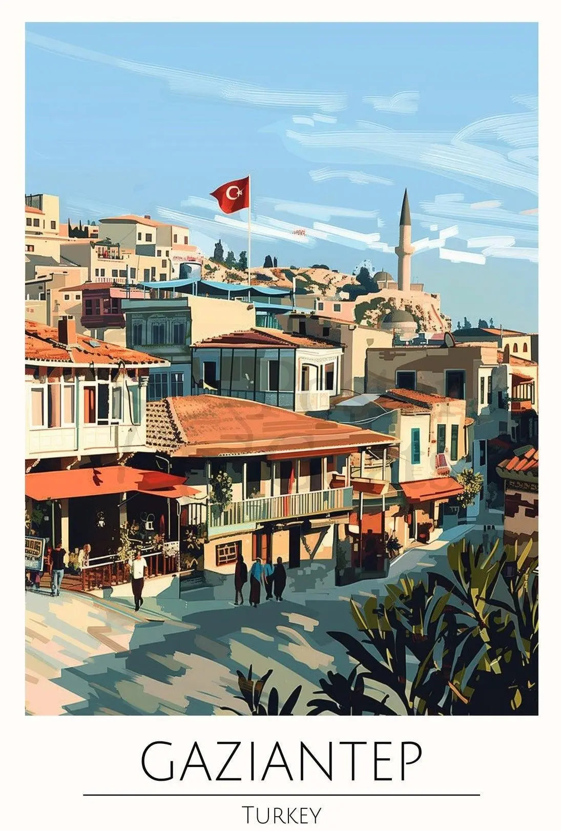 Gaziantep Travel Poster: Vibrant Cultural Landscape Design PosterGoat