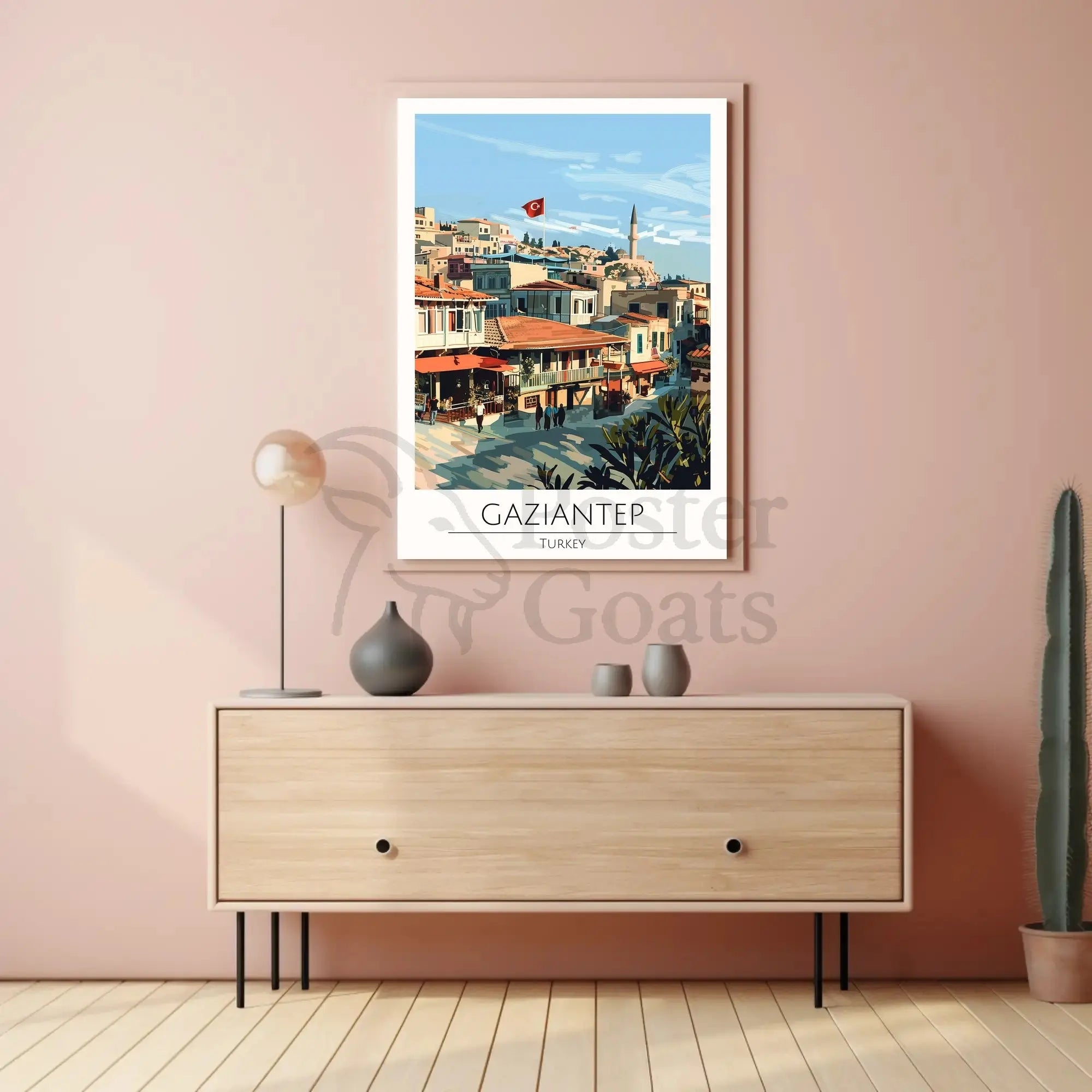 Gaziantep Travel Poster: Vibrant Cultural Landscape Design PosterGoat