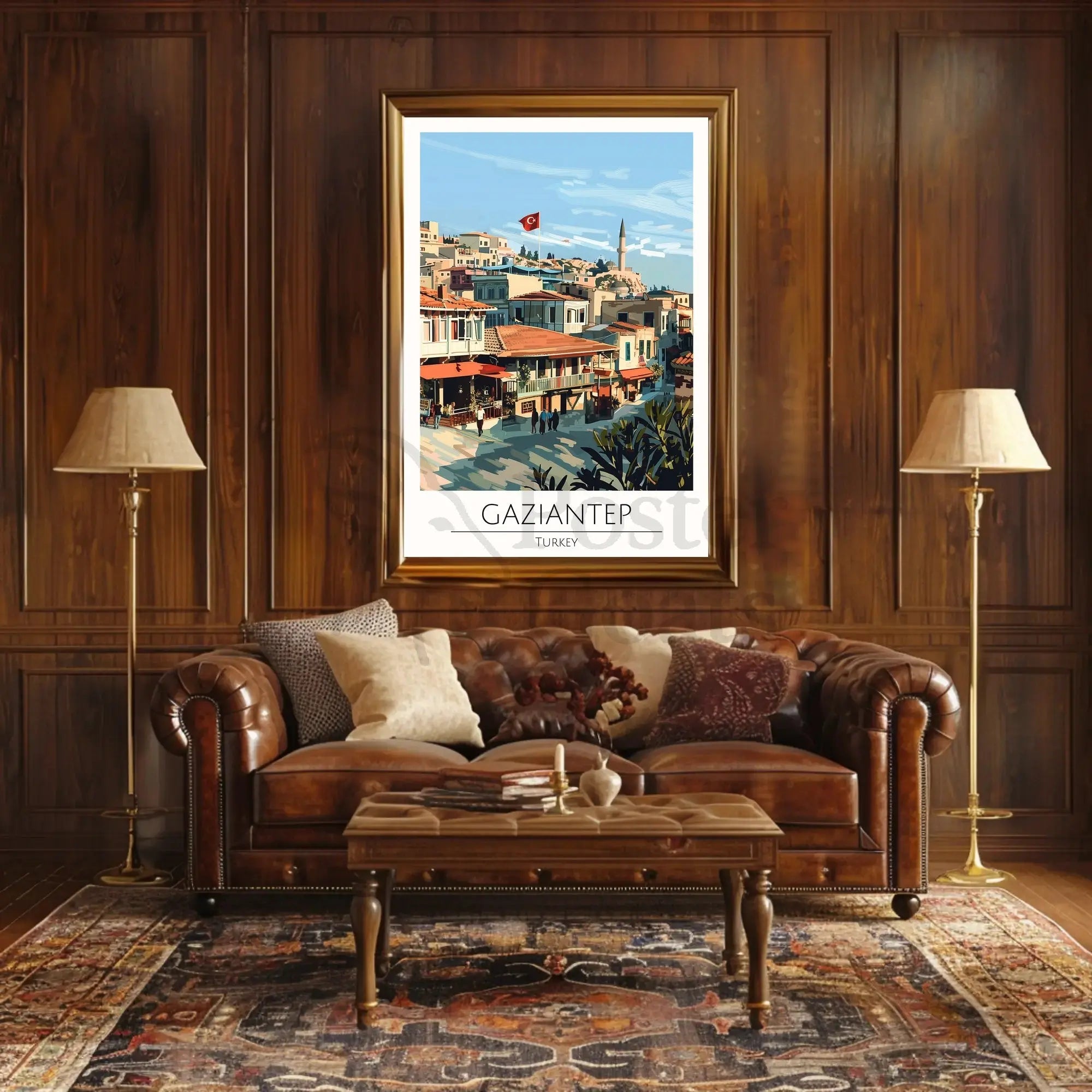 Gaziantep Travel Poster: Vibrant Cultural Landscape Design PosterGoat