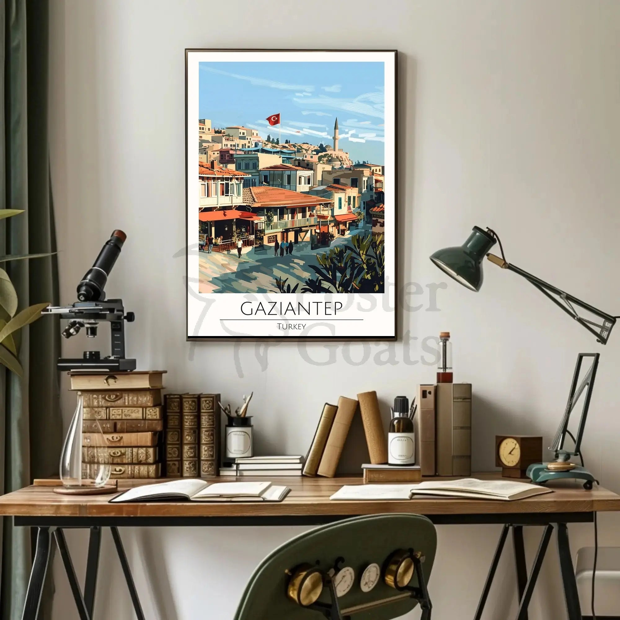 Gaziantep Travel Poster: Vibrant Cultural Landscape Design PosterGoat