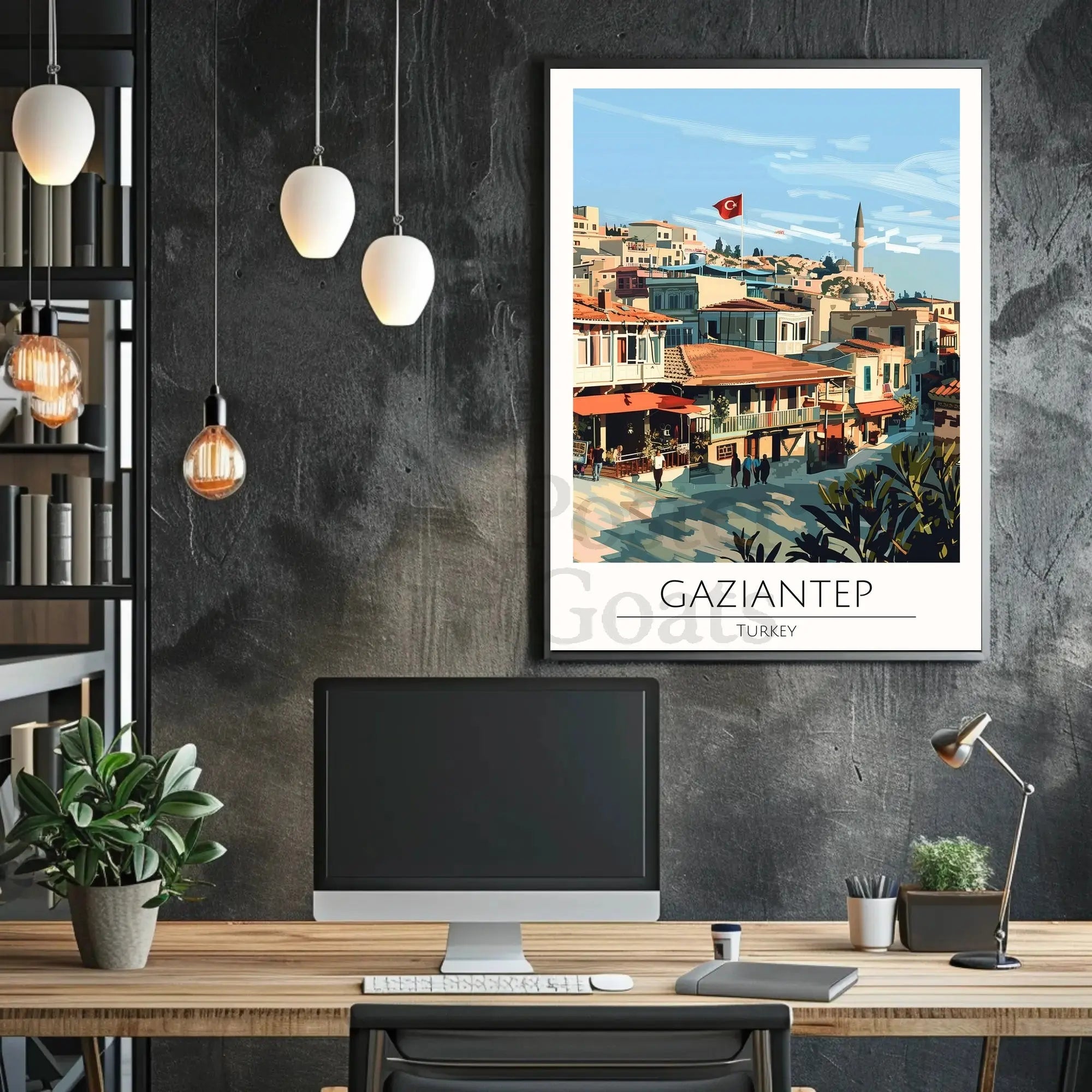 Gaziantep Travel Poster: Vibrant Cultural Landscape Design PosterGoat
