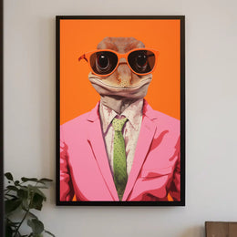 Gecko Style Icon in Surreal Pop Culture Poster PosterGoat