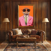 Gecko Style Icon in Surreal Pop Culture Poster PosterGoat