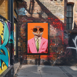 Gecko Style Icon in Surreal Pop Culture Poster PosterGoat