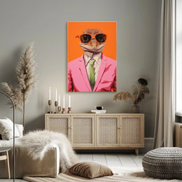 Gecko Style Icon in Surreal Pop Culture Poster PosterGoat