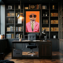 Gecko Style Icon in Surreal Pop Culture Poster PosterGoat