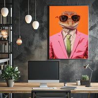 Gecko Style Icon in Surreal Pop Culture Poster PosterGoat