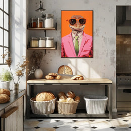 Gecko Style Icon in Surreal Pop Culture Poster PosterGoat