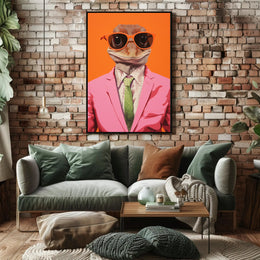 Gecko Style Icon in Surreal Pop Culture Poster PosterGoat