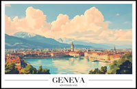 Geneva Travel Poster: Serene European Landscape with Lake View PosterGoat