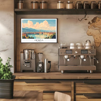 Geneva Travel Poster: Serene European Landscape with Lake View PosterGoat