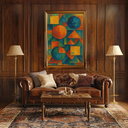 Geometric Abstraction with Vibrant Colors Abstract Poster PosterGoat