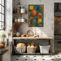Geometric Abstraction with Vibrant Colors Abstract Poster PosterGoat