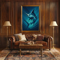 Geometric Marine Creature Art Print Abstract, Artistic, or Pop Culture Poster PosterGoat