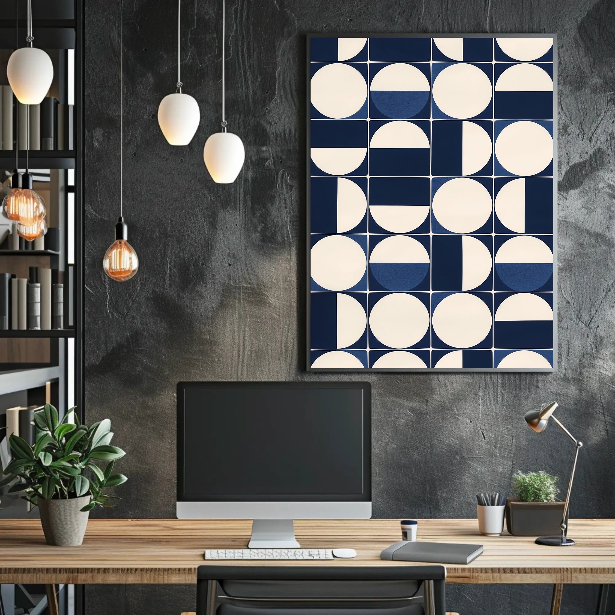 Geometric Symmetry Modern Abstract Art Piece Poster PosterGoat