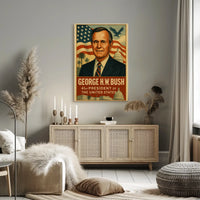 George H.W. Bush American Patriotism Poster PosterGoat