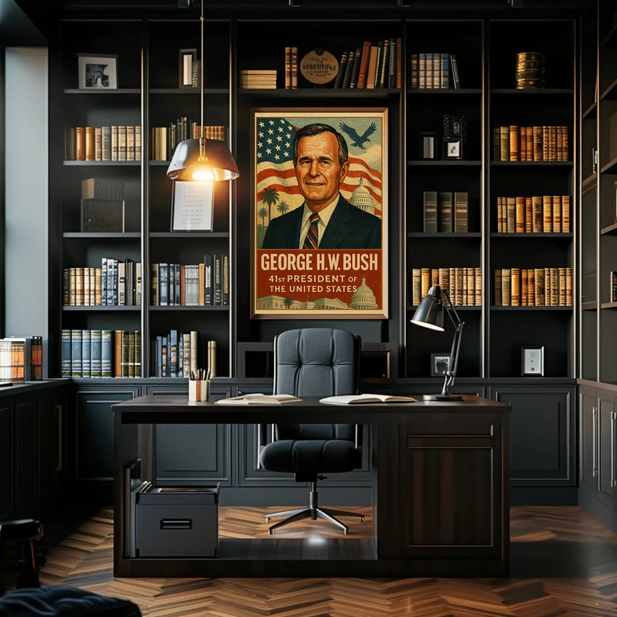 George H.W. Bush American Patriotism Poster PosterGoat
