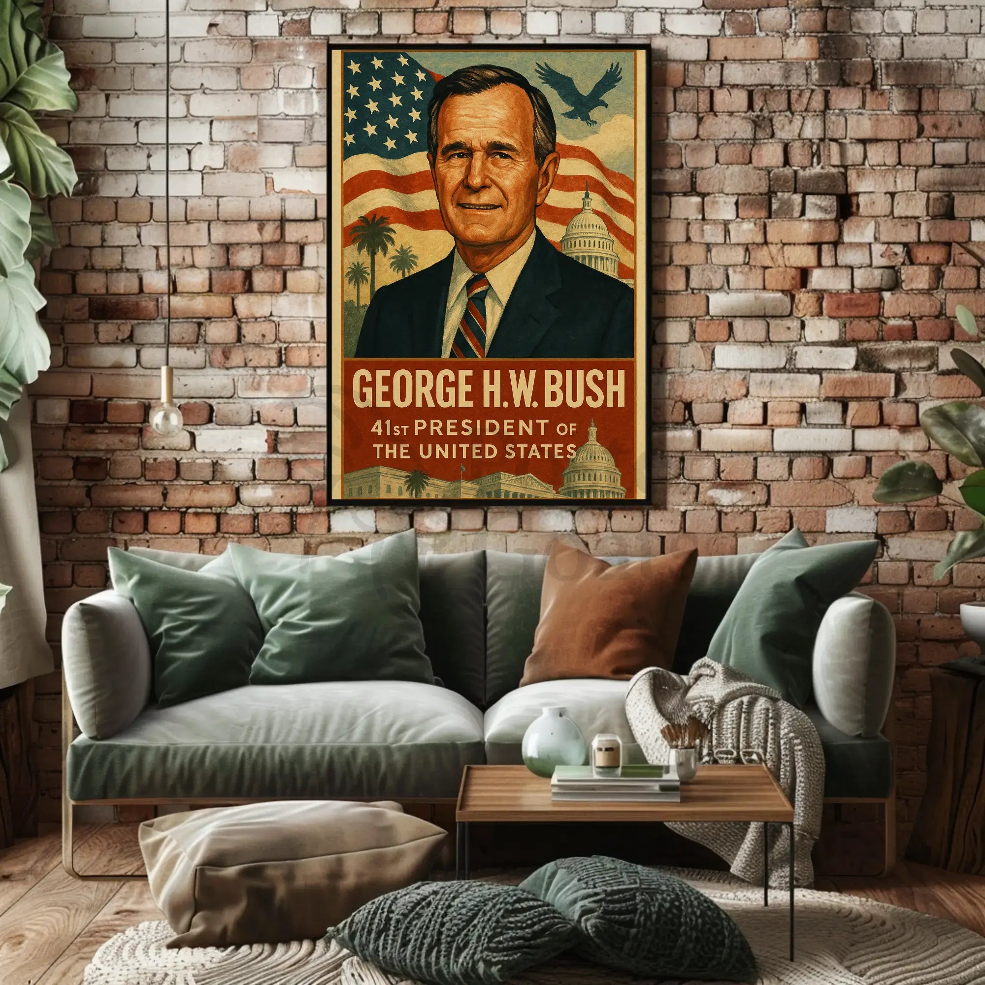 George H.W. Bush American Patriotism Poster PosterGoat