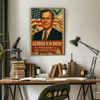 George H.W. Bush American Patriotism Poster PosterGoat