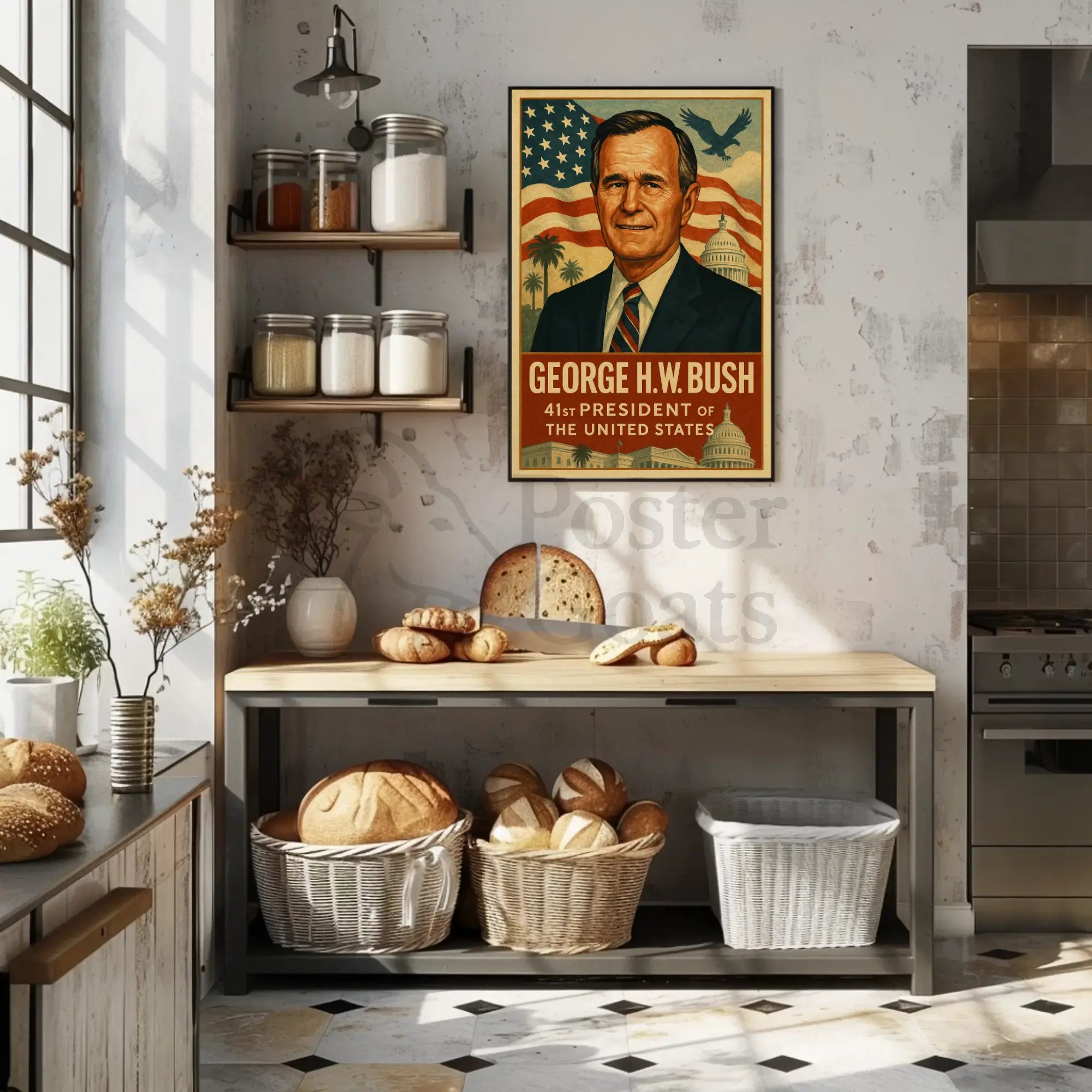 George H.W. Bush American Patriotism Poster PosterGoat