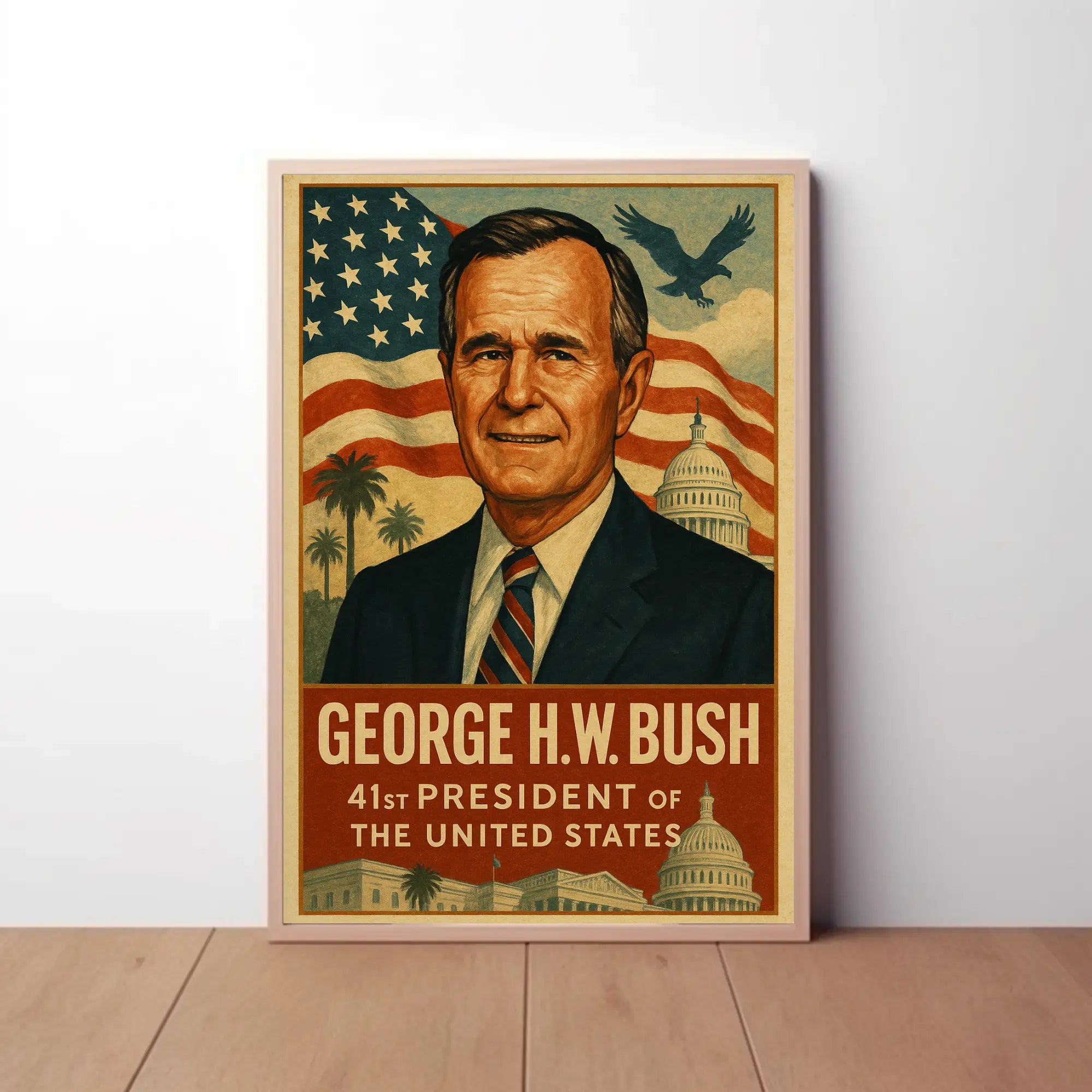 George H.W. Bush American Patriotism Poster PosterGoat