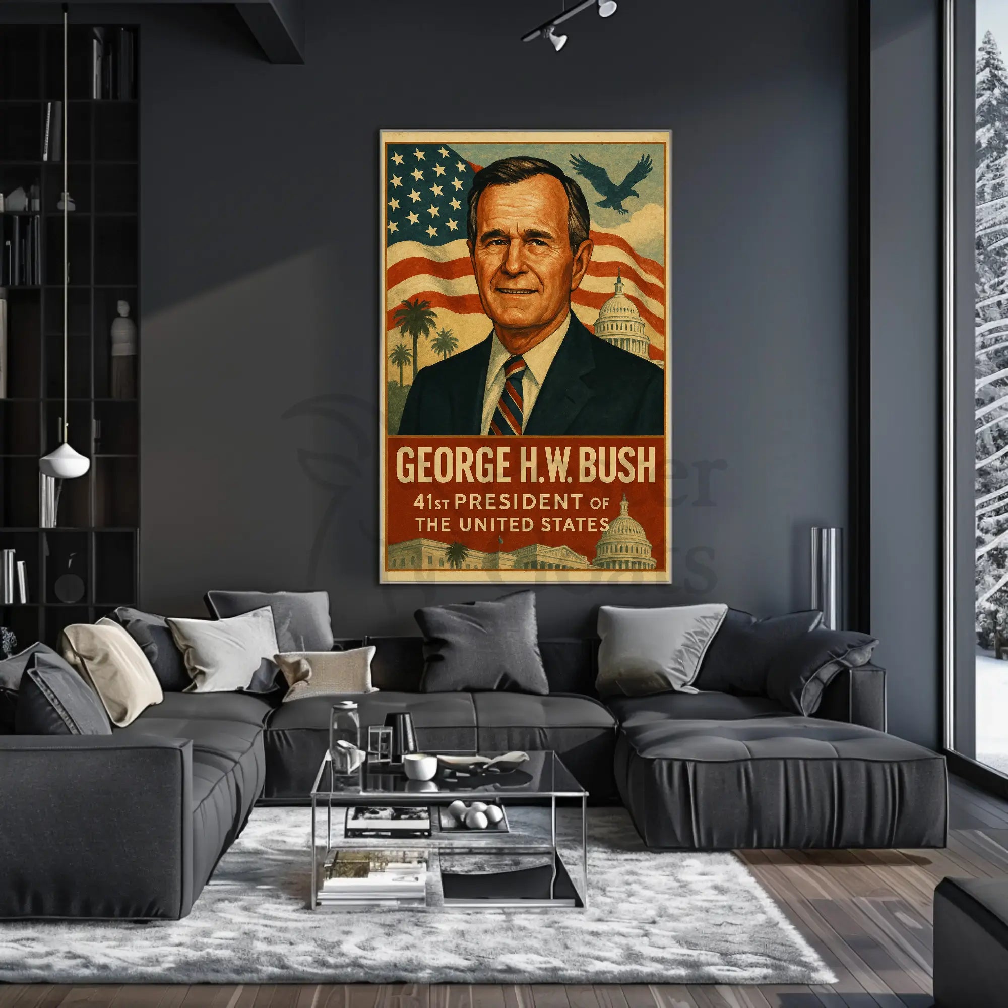 George H.W. Bush American Patriotism Poster PosterGoat