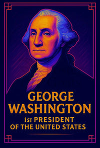 George Washington Vibrant Historical Art Presidential Poster PosterGoat