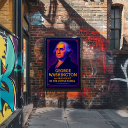 George Washington Vibrant Historical Art Presidential Poster PosterGoat
