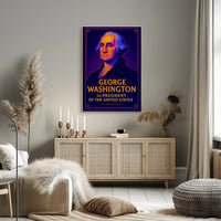 George Washington Vibrant Historical Art Presidential Poster PosterGoat
