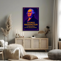 George Washington Vibrant Historical Art Presidential Poster PosterGoat
