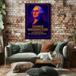 George Washington Vibrant Historical Art Presidential Poster PosterGoat