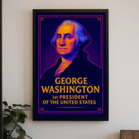 George Washington Vibrant Historical Art Presidential Poster PosterGoat