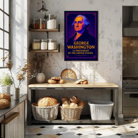 George Washington Vibrant Historical Art Presidential Poster PosterGoat
