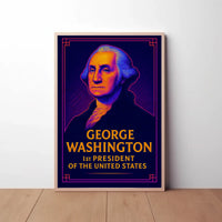George Washington Vibrant Historical Art Presidential Poster PosterGoat