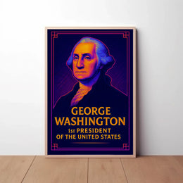 George Washington Vibrant Historical Art Presidential Poster PosterGoat