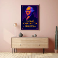 George Washington Vibrant Historical Art Presidential Poster PosterGoat