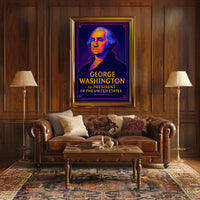 George Washington Vibrant Historical Art Presidential Poster PosterGoat