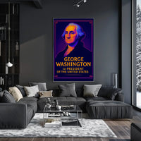 George Washington Vibrant Historical Art Presidential Poster PosterGoat
