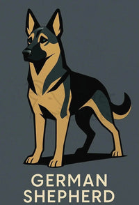 German Shepherd Dog Breed Minimalist Illustration Poster PosterGoat
