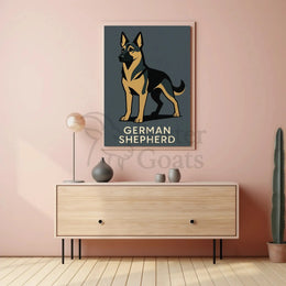 German Shepherd Dog Breed Minimalist Illustration Poster PosterGoat