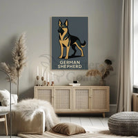 German Shepherd Dog Breed Minimalist Illustration Poster PosterGoat