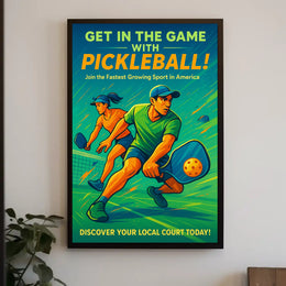 Get In The Game Pickleball Wall Art PosterGoat