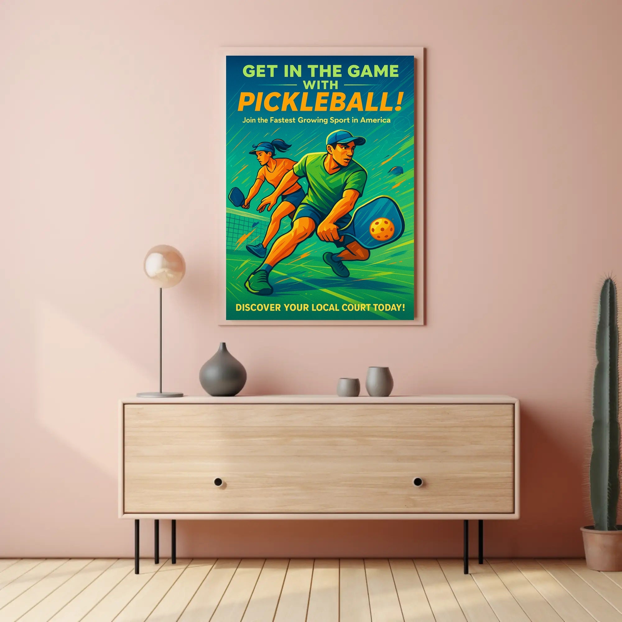 Get In The Game Pickleball Wall Art PosterGoat
