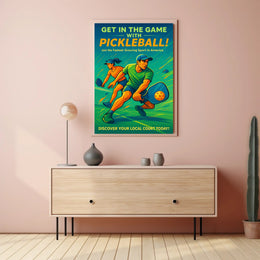 Get In The Game Pickleball Wall Art PosterGoat