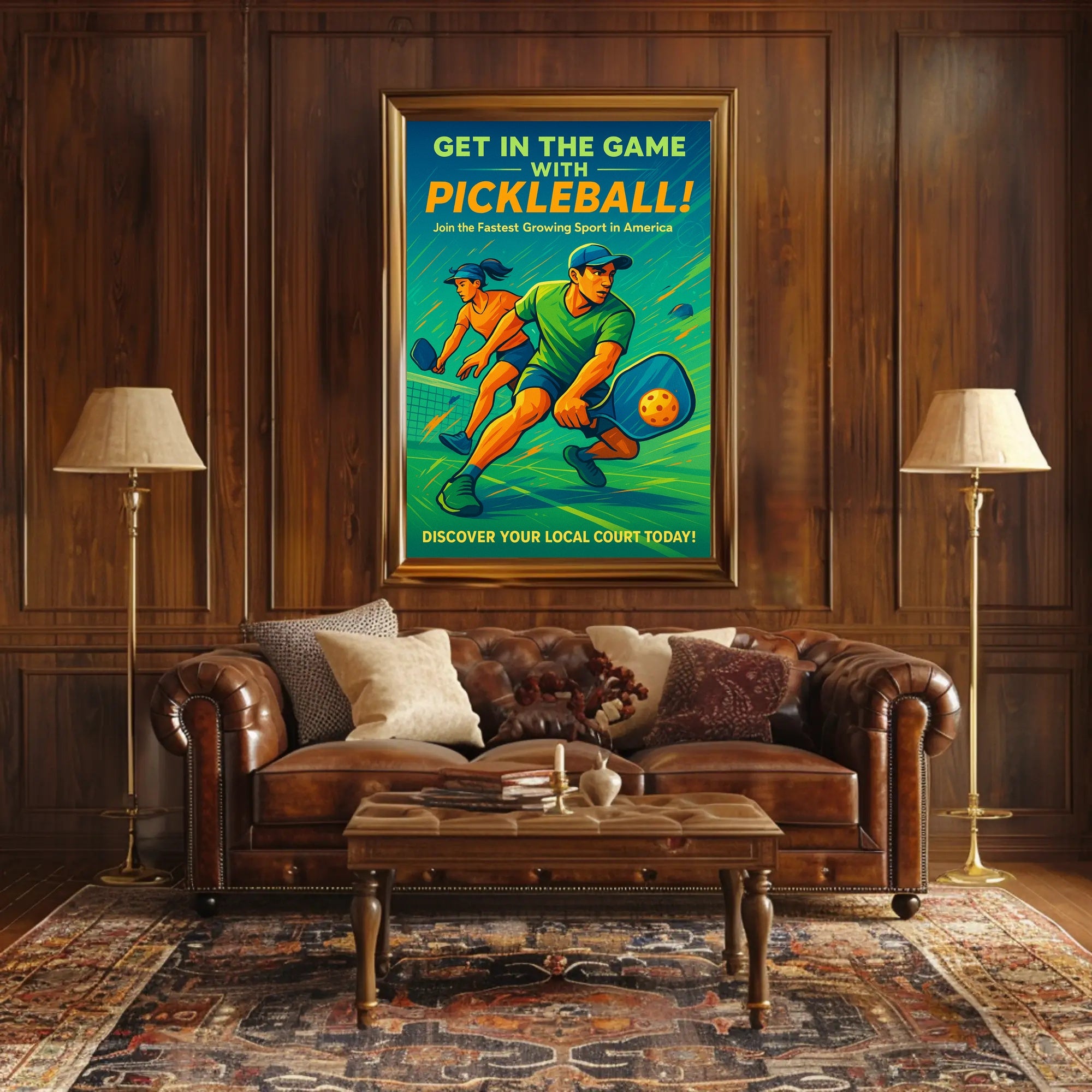 Get In The Game Pickleball Wall Art PosterGoat