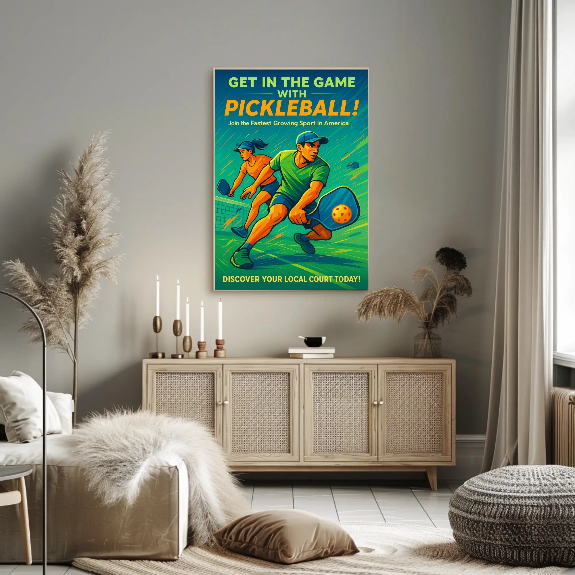 Get In The Game Pickleball Wall Art PosterGoat